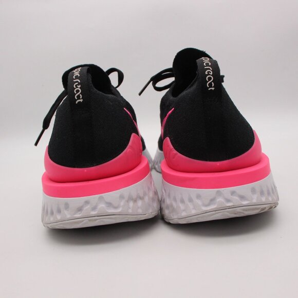 Nike Epic React Flyknit 2 Black Pink Swoosh Men's US 15 Running BQ8928- 013 - Picture 5 of 10
